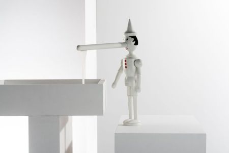 Emmevi Pinocchio, двухрычажный кухонный смеситель (излив 20,6 см), без донного клапана, цвет белый