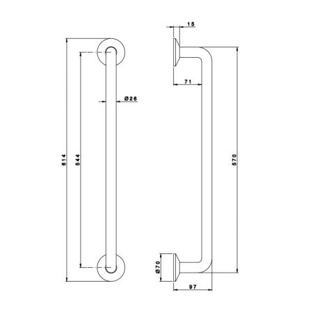 Nicolazzi Accessori Grab Bar Поручень 614 мм, цвет хром, артикул 5547LCR