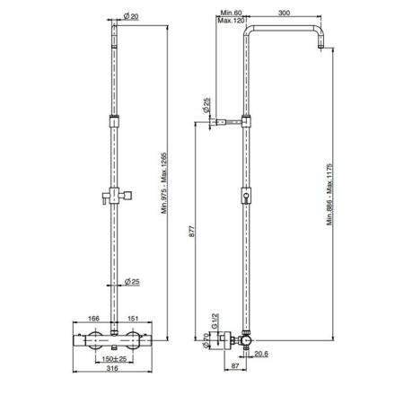 FIMA|Carlo Frattini Wellness Смеситель для душа внешнего монтажа, с душевой стойкой, цвет хром, артикул F3255SCR