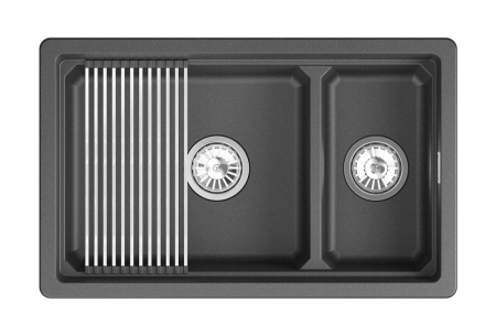 Кухонная мойка GRANULA кварц (7304iU, ЧЁРНЫЙ), артикул 7304iU, ЧЁРНЫЙ