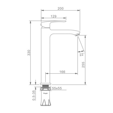 Смеситель для раковины Raglo R01.15, хром, артикул R01.15