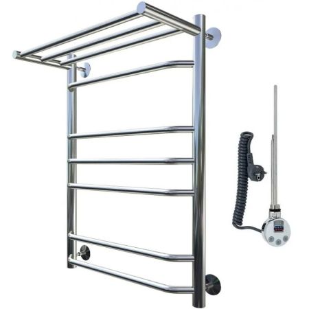 Электрический полотенцесушитель Тругор Браво 3 П элТЭН 80x40 с полкой Хром, артикул Браво3/элТЭН8040П