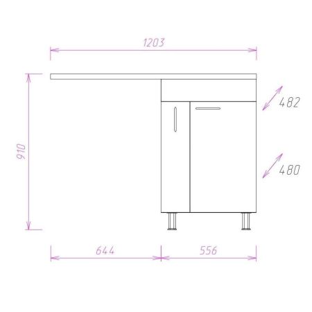 Тумба Onika Нави 60 напольная, под стиральную машину, белая (ум.Onika 120), артикул 106021