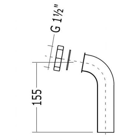Devon Патрубок выпуска в пол (к сифону SFD1040S), цвет: хром