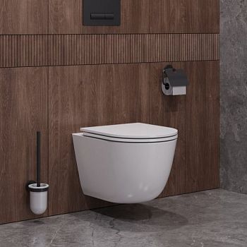 RELAX Унитаз подвесной, безободковый с системой смыва "Торнадо", с сиденьем soft close, 49 см, CZR-38088-49-TH-TOR/SC