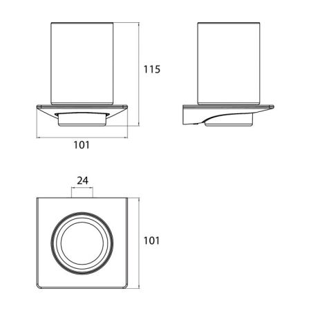 Emco Art Стакан подвесной хрустальное стекло прозр., цвет хром