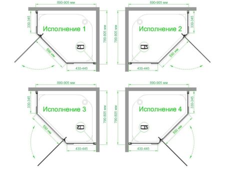 Душевой уголок Royal Bath RB 9080TR-T-BL  80х90х200 (прозрачное), артикул RB9080TR-T-BL