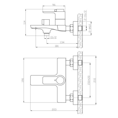 Смеситель термостатический Rossinka для ванны (RS50-31), артикул RS50-31