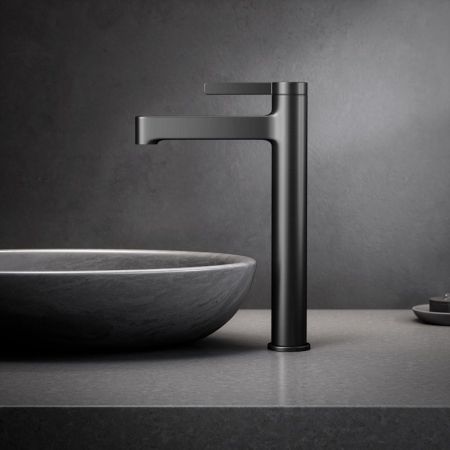 Смеситель для раковины высокий Esko SC25GM, оружейная сталь