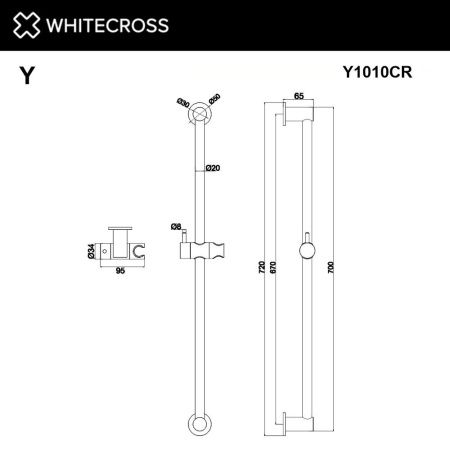Штанга для душа WHITECROSS Y1010CR (хром) Штанга для душа WHITECROSS Y1010CR (хром)