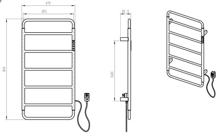 Полотенцесушитель электрический WONZON & WOGHAND WISMAR, Темный графит (WW-AL202-GM)