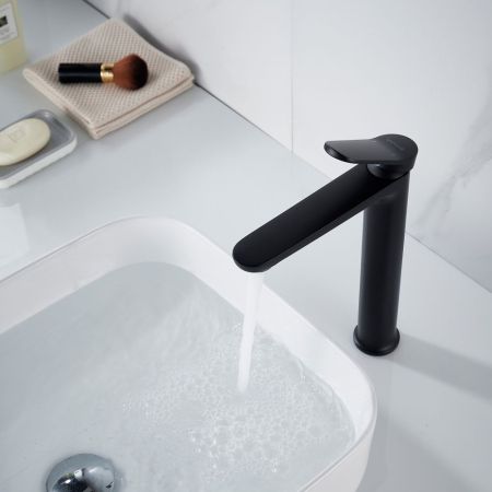 Смеситель для раковины высокий Shevanik S4311H, черный