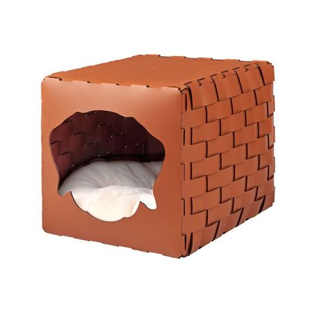 ADJ Домик для питомца Dog, 35x40xH35 см., цвет: коньяк/бордо, артикул 3535D.09/30