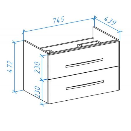 Тумба под раковину Bellezza Рокко 80 4635313670037 подвесная Красная Белая, артикул 4635313670037