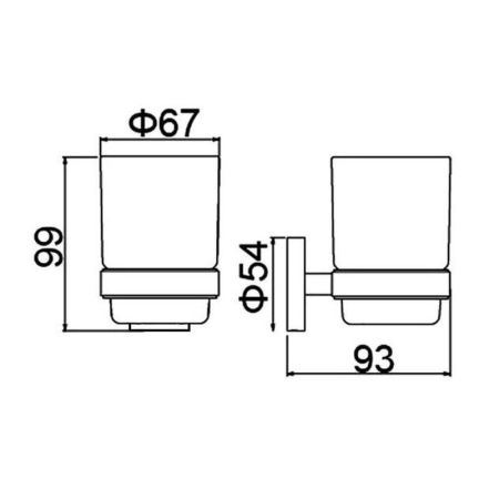 Стакан для ванной комнаты D-Lin D210222, черный, артикул D210222