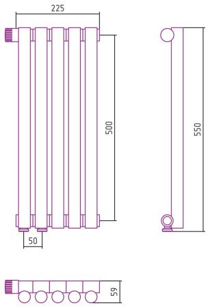 Отопительный радиатор ЭСТЕТ-1 н/ж EU50 левый 500х225 / 5 сек (Состаренная БРОНЗА) Отопительный радиатор ЭСТЕТ-1 н/ж EU50 левый 500х225 / 5 сек (Состаренная БРОНЗА)