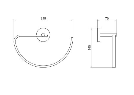 Полотенцедержатель овальный AQUATEK, матовый черный AQ4621MB БЕТТА, артикул AQ4621MB