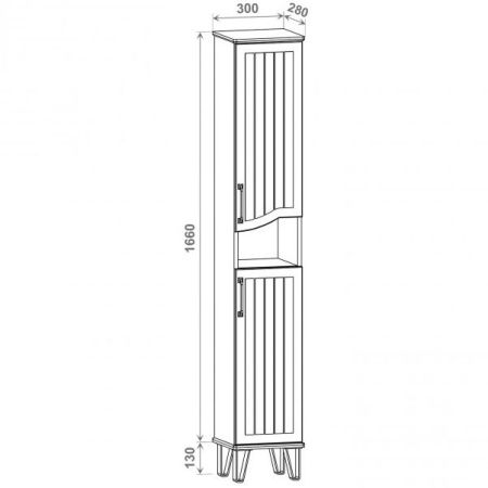 Шкаф пенал Runo Марсель 30 4620750028862 Белый, артикул 4620750028862