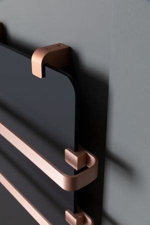 Полотенцесушитель электрический Allen Brau Infinity 120x44 с рейлингом 2.0 и креплением, медь браш