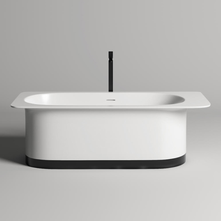 Salini NINFEA Ванна отдельностоящая 1800х820х575мм, донный клапан, сифон, интегр. слив-перелив, мат-л: S-stone -матовый;, белый. Фурнитура: белая., артикул 102721M