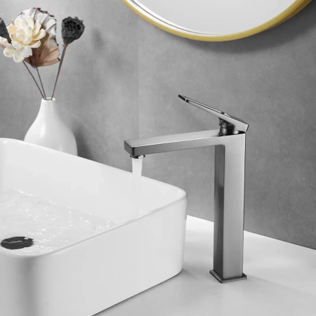 Смеситель для раковины Shevanik S6811T, оружейная сталь