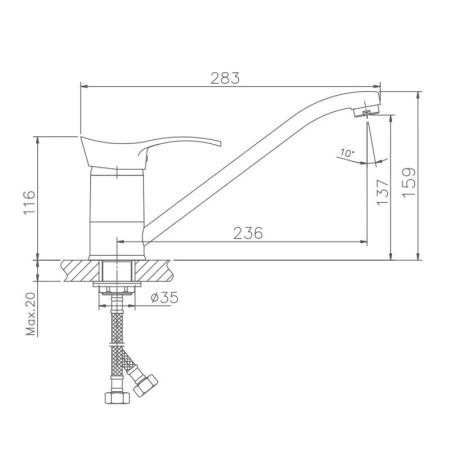 Смеситель для кухни Haiba HB4901, хром, артикул HB4901