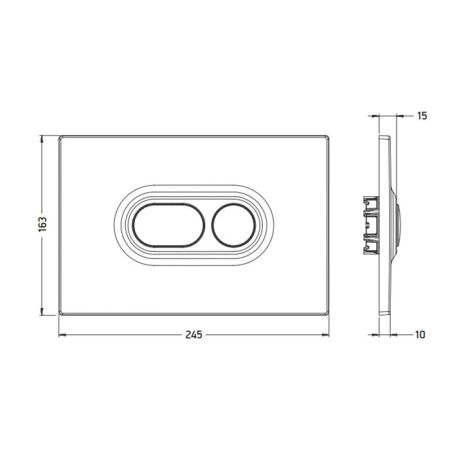 Клавиша смыва, Artceram, Atelier, для унитаза, ширина, мм-245, глубина, мм-15, высота, мм-163, тип смыва-двойной, тип управления-механический, материал-ABS пластик, цвет-хром