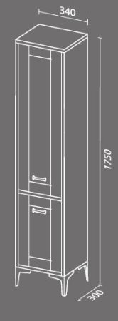 Шкаф пенал SanVit Прованс 34 pprov Шелк Сталь, артикул pprov