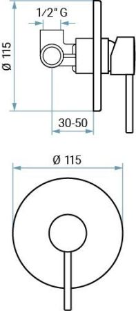 Emmevi Piper, однорычажный встраиваемый смеситель для душа, цвет зачищенное золото, артикул 45009/ORS