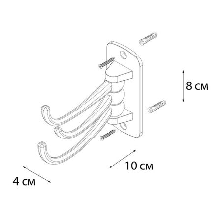 Тройной крючок для ванной FIXSEN EQUIPMENT FX-505C, хром, артикул FX-505C