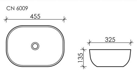 Умывальник чаша накладная прямоугольная Element 455*325*135мм CN6009 Умывальник чаша накладная прямоугольная Element 455*325*135мм CN6009