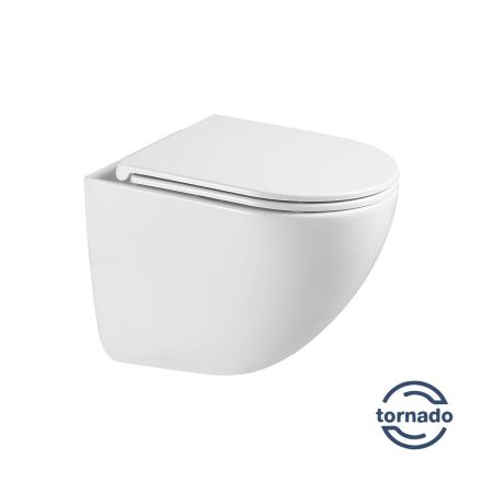 подвесные унитазы Vincea Унитаз подвесной Bien VT1-51T Tornado, цвет белый, ультратонкое soft-close сиденье,, артикул VT1-51T