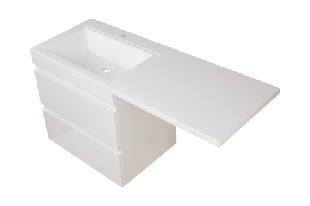 Тумба подвесная "Даллас 140", Люкс белая, PLUS, ЭМАЛЬ, артикул СС-00002386