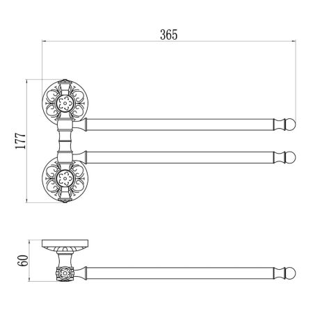 Полотенцедержатель Savol S-006602H, черный, артикул S-006602H