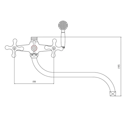 Смеситель для ванны Славен СЛ-ДВ-А31, хром, артикул СЛ-ДВ-А31
