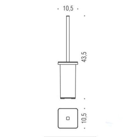 Colombo Over Напольный ершик для унитаза, цвет: матовая сталь/матовое стекло, артикул B7006.SS-VAN