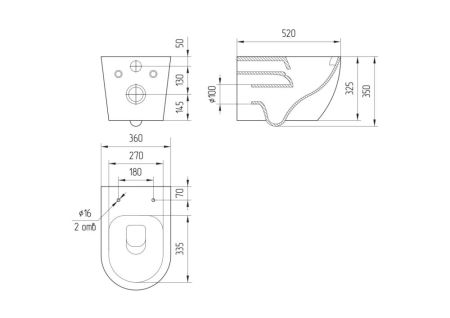 Подвесной унитаз Cersanit BRASKO Vortex DPL EO slim (68915), артикул 68915