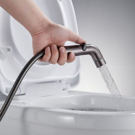 Гигиенический душ со смесителем Shevanik S4105T, оружейная сталь, артикул S4105T