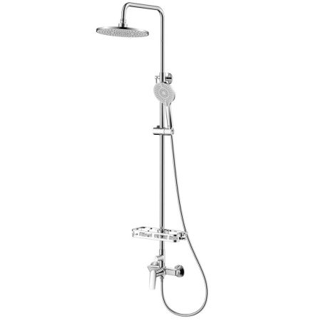 Смеситель Lemark Verba для душа с регулируемой высотой штанги и верхней душевой лейкой "Тропический дождь" (LM11460C), артикул LM11460C