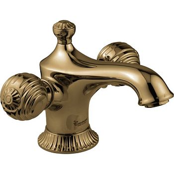 Emmevi The One Cloe, смеситель с донным клапаном для раковины. Металлические ручки, цвет бронза