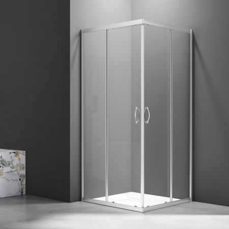 Душевой угол Veconi Rovigo RV-101, 900x900x1900, хром, стекло прозрачное, артикул RV101-90-01-C5