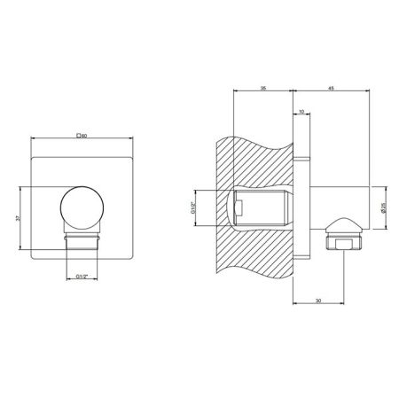 Gessi Emporio Emporio shower Вывод воды, цвет: Finox Brushed Nickel, артикул 47369#149