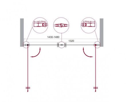 Душевая дверь BelBagno ETNA-B-2-140-C-Cr