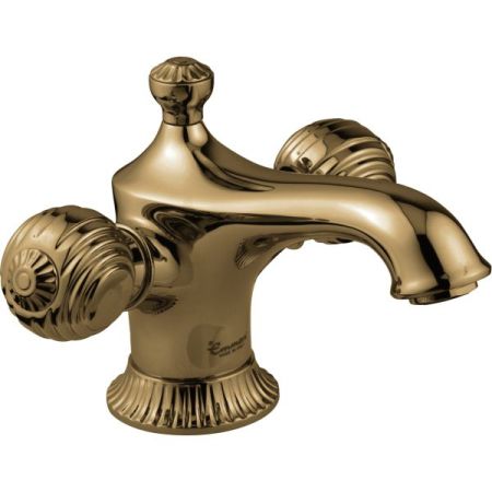 Emmevi The One Cloe, смеситель с донным клапаном для раковины. Металлические ручки, цвет бронза