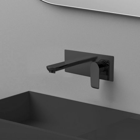 смесители для раковины Vincea Смеситель для раковины Esse VBFW-1E1MB встраиваемый однорычажный, с регулятором давления, черный ,, артикул VBFW-1E1MB