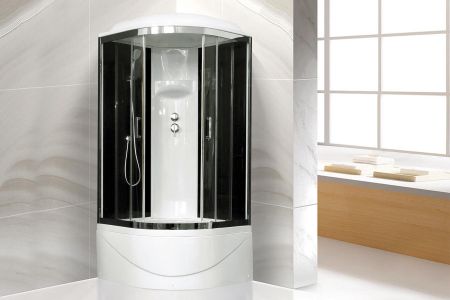 Душевая кабина Royal Bath RB 90BK6-BT-CH (черное/прозрачное), артикул RB90BK6-BT-CH