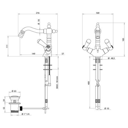Bongio La Tosca Смеситель для биде, цвет хром, артикул 09522CR0L