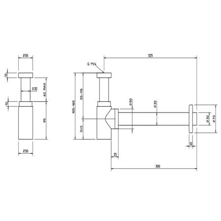 Gessi  Сифон для биде, цвет: хром