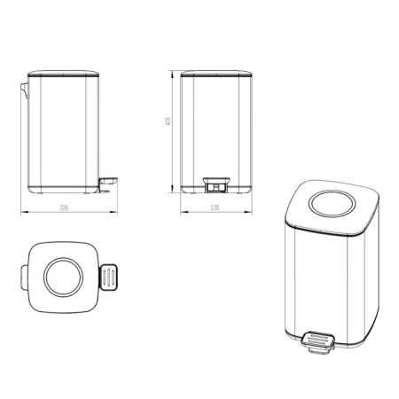 Ведро с микролифтом JAVA S-888-12W, 12 литров, артикул S-888-12W
