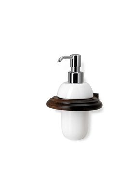 Stil Haus Minerva, настенный керамический дозатор, цвет хром - темный орех